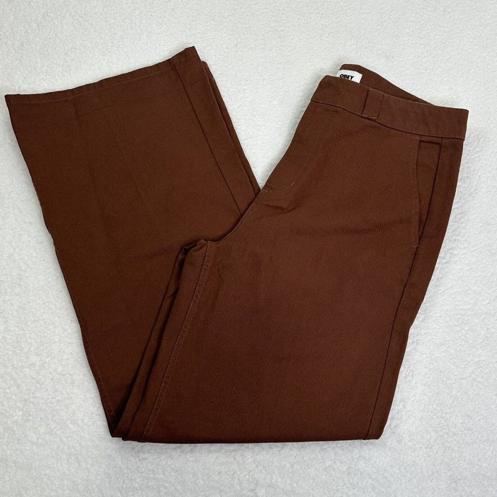 Obey Wide Leg Pants in Brown